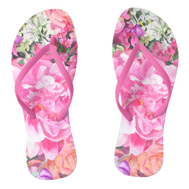 Aquarelle florale tongs (Semelle)
