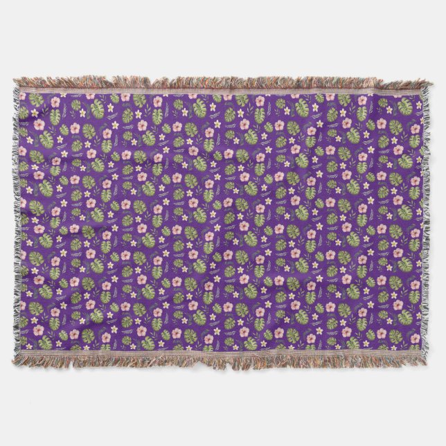 Aquarelle florale violet élégante couverture jetab (Devant)