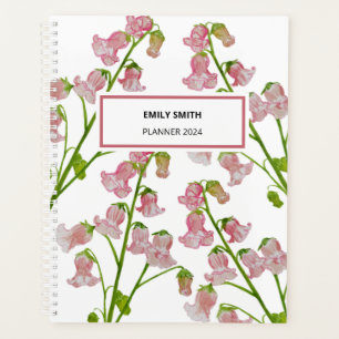 Aquarelle Florales roses Planificateur hebdomadair