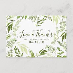 Aquarelle Foliage Amour et Merci Mariage