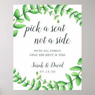 Aquarelle Foliage Mariage cérémonie Poster de sièg