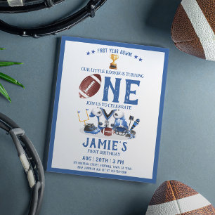 Aquarelle Football Bleu pas cher 1er anniversaire