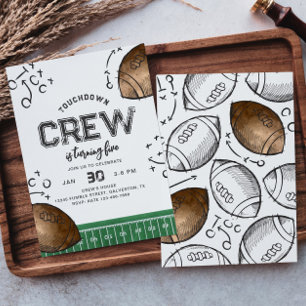 Aquarelle Football Invitation Anniversaire