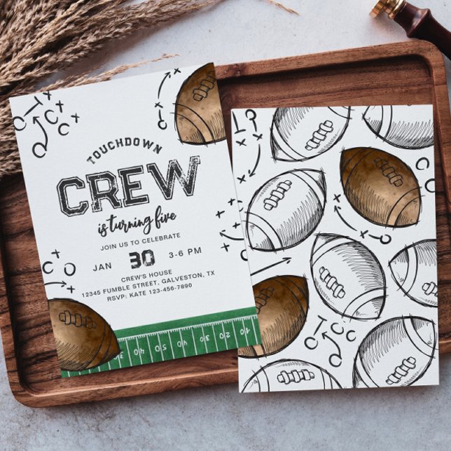Aquarelle Football Invitation Anniversaire (Créateur téléchargé)