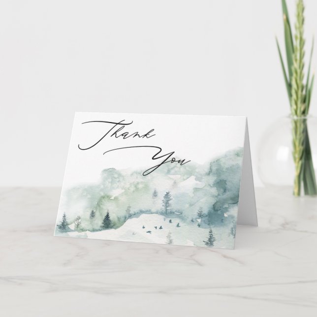 Aquarelle Forêt forestière Merci photo (Devant)