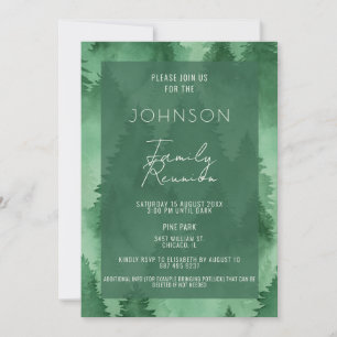 Aquarelle Forêt humide Invitation rustique moderne
