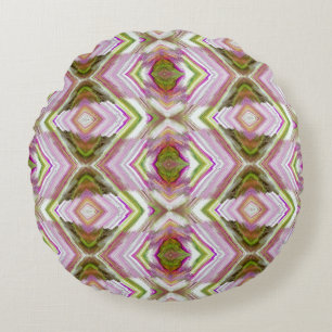 Aquarelle forme diamant imprimer coussin rond