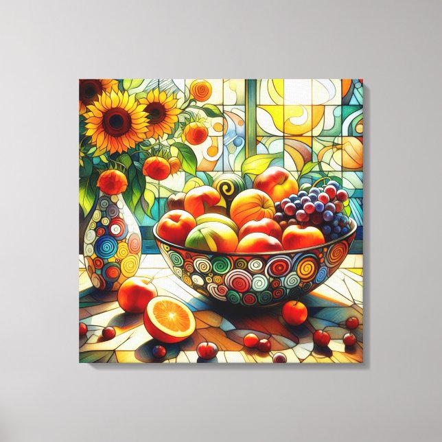 Aquarelle Fruits et Fleurs Toile Art (Recto)