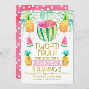 Aquarelle Frutti 2-Tii Invitation d'anniversaire