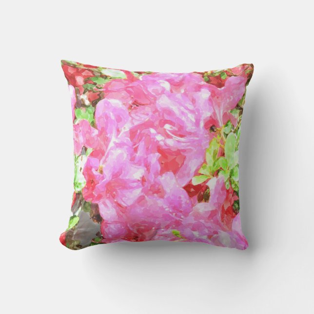 Aquarelle Fuchsia Hydrangeas Coussin (Recto)
