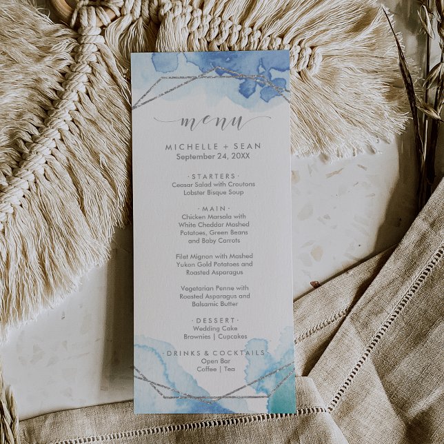 Aquarelle géométrique | Carte de menu du dîner en  (Créateur téléchargé)