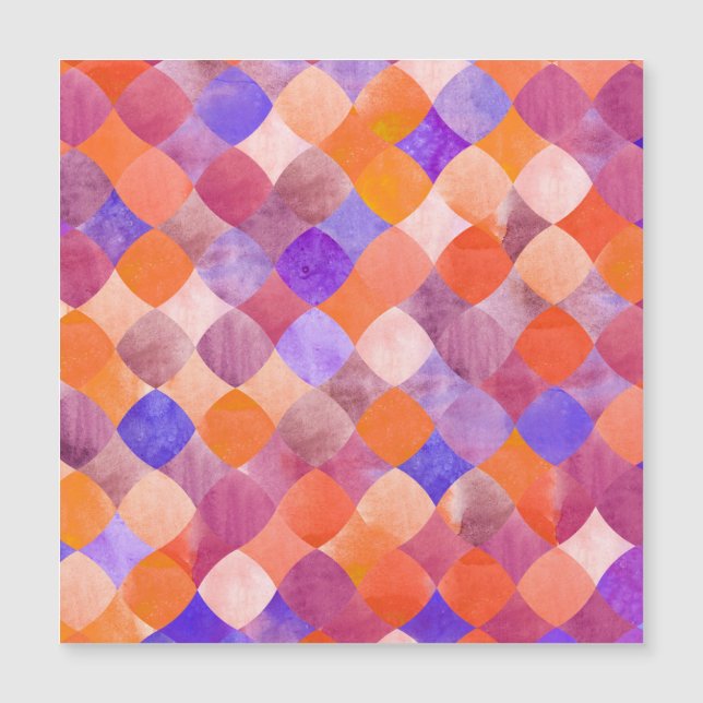 Aquarelle géométrique, écailles de poissons arabes (Devant)