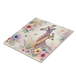 Aquarelle Giraffe Carreaux de mur et de sol