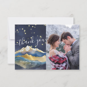 Aquarelle Gold Mountains Mariage Photo Merci
