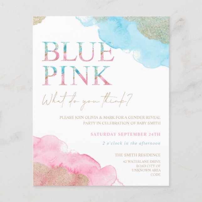 Aquarelle Gold Parties scintillant Genre Reveillez (Devant)