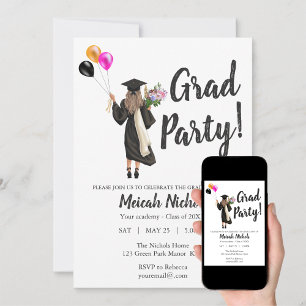 Aquarelle Graduation Moderne Invitation tendance