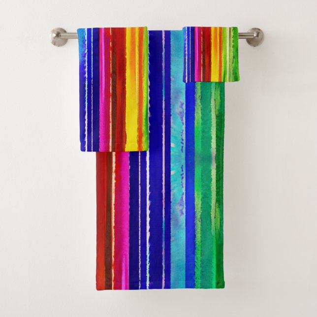 Aquarelle Grandes colorées Artsy moderne Arc-en-ci (En situation)