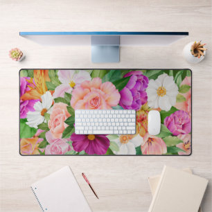 Aquarelle gras Jardin Floral Roses violettes roses