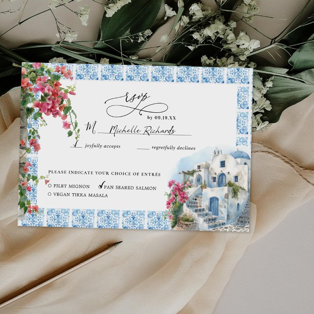Aquarelle Grèce | Mariage RSVP (Créateur téléchargé)