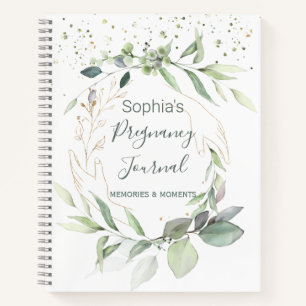 Aquarelle Green Gold Foliing Journal de grossesse