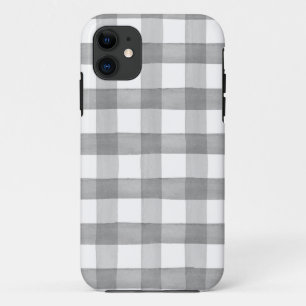 Aquarelle gris Buffalo Plaid Iphone 11 Coque dur