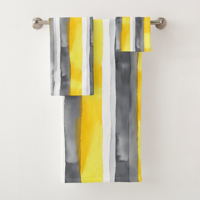 Aquarelle gris jaune blanc rayé (En situation)