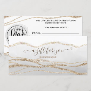 Aquarelle gris or logo certificat cadeau