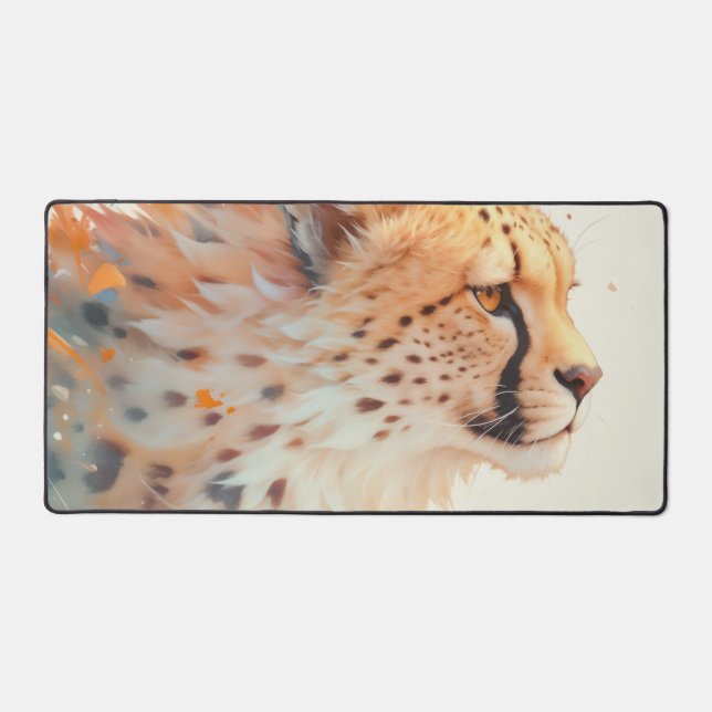 Aquarelle Guépard Orange Doré Mouvement Fluide (Recto)