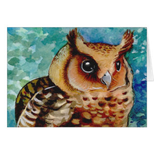 Aquarelle heureuse de hibou