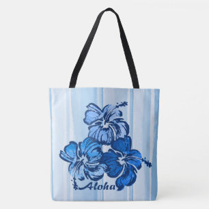 Aquarelle Hibiscus Hawaii Sac de plage réversible