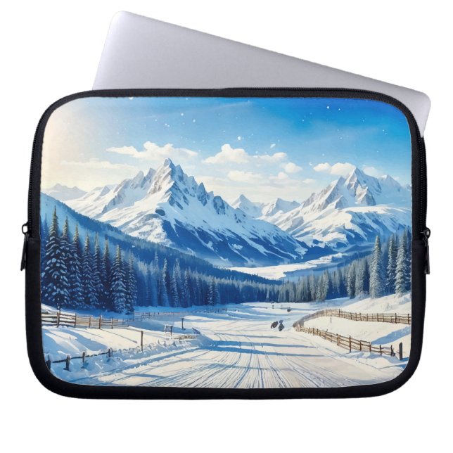 aquarelle hiver arrière - plan électronique sac (Devant)