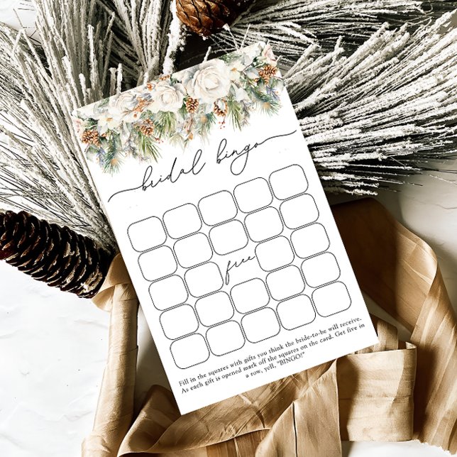 Aquarelle Hiver Floral Fête des mariées Jeu de Bin (Créateur téléchargé)