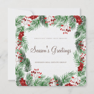 Aquarelle Holly Foliage   BONNES FÊTES