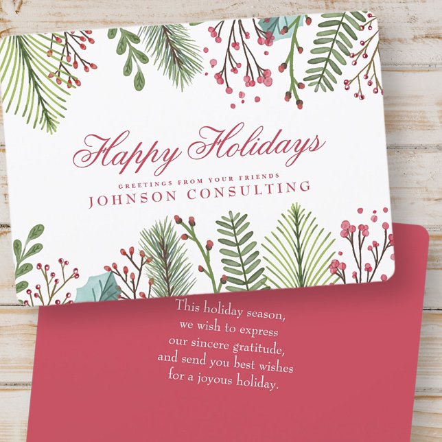 Aquarelle Holly Foliage | Salutations (Créateur téléchargé)