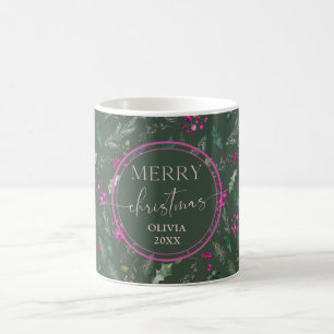 Aquarelle Holly mignonne Christmas Mugs