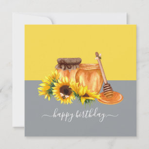 Aquarelle Honey Still Life Carte d'anniversaire