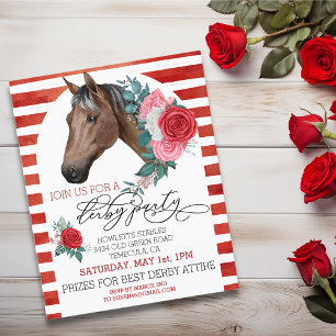Aquarelle Horse Thoroughbred Derby Party Rose roug