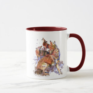 Aquarelle Howling Coyotes Animal Nature Art Mug