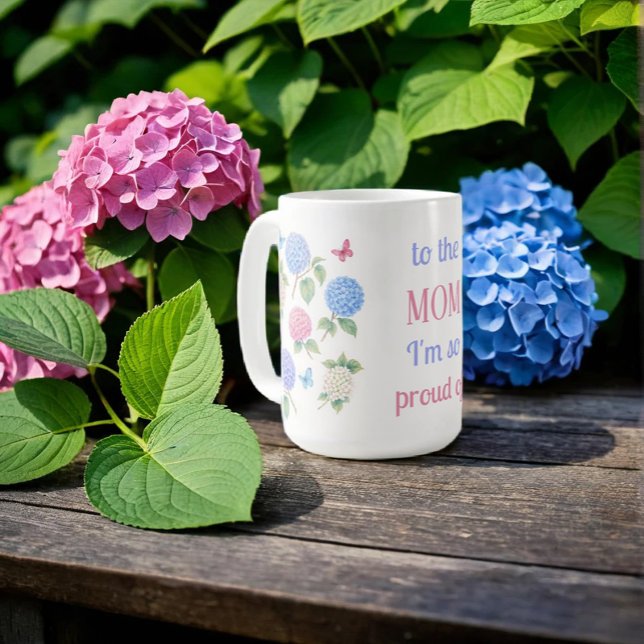 Aquarelle Hydrangea Mug - Pour la maman, je suis s (Créateur téléchargé)