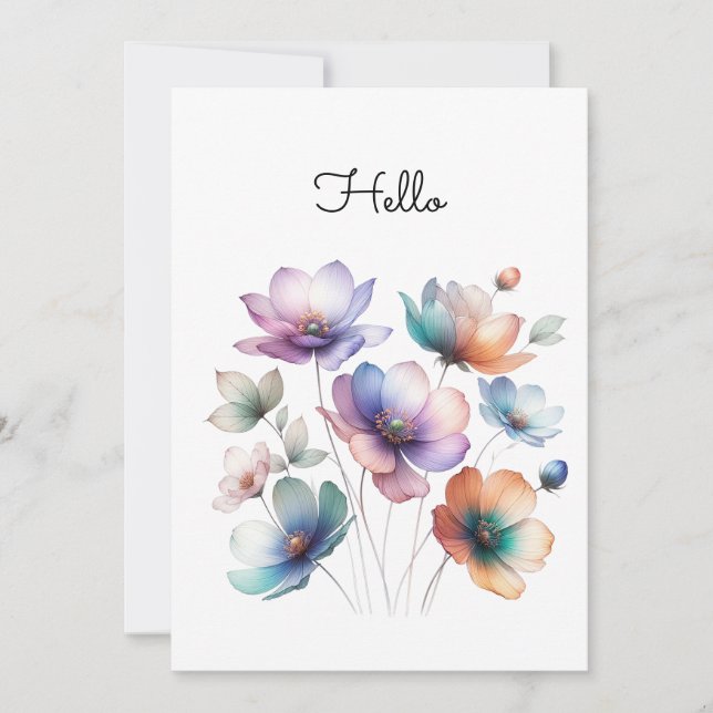 Aquarelle illustrant un joli bouquet de fleurs (Devant)