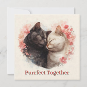 Aquarelle Illustration de deux chats étourdissant