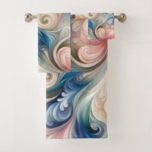 Aquarelle Imaginaire Floral Pastel Bleu & Crème