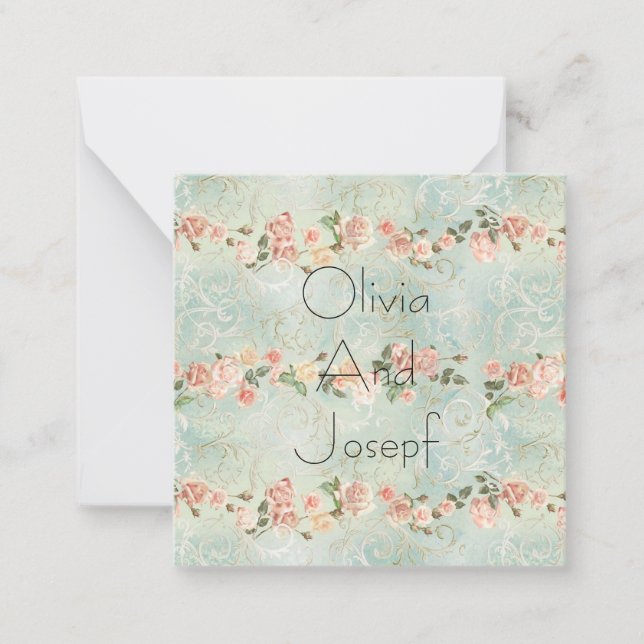 Aquarelle invitation avec roses (Devant)