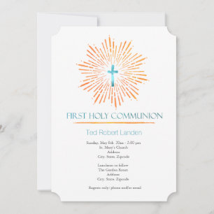 Aquarelle Invitations de la première communion de