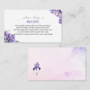Aquarelle Iris Lilac Fleurs Recette carte nuptiale