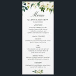 aquarelle ivoire blanc fleuri mariage menu<br><div class="desc">Beaux roses aquarelle couleur blanc ivoire. Vous pouvez personnaliser le texte et les couleurs.</div>