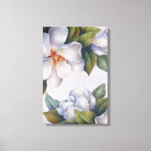 Aquarelle Ivoire Magnolias toile étirée