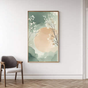 Aquarelle Japandi Art Floral Imprimer   Affiche