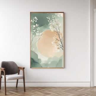 Aquarelle Japandi Art Floral Imprimer | Affiche