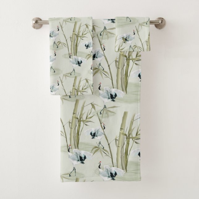 Aquarelle japonaise Asiatique Art Bambou Motif d'o (En situation)